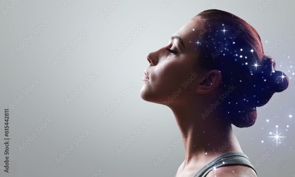 © BillionPhotos.com - Meditating young person. Science technology