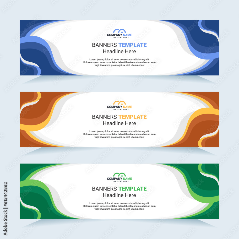 Fototapeta premium Vector modern set of colorful abstract banners. For card and banner needs. Vector Illustration