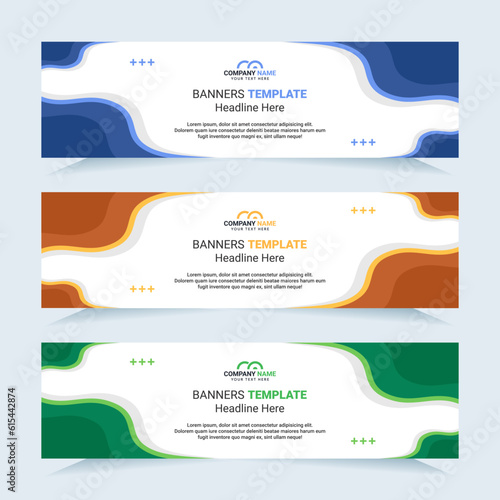 Vector modern set of colorful abstract banners. For card and banner needs. Vector Illustration	