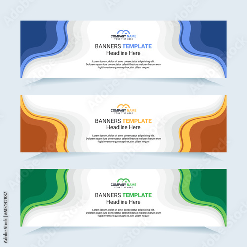 Vector modern set of colorful abstract banners. For card and banner needs. Vector Illustration	