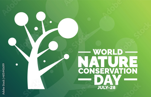 World Nature Conservation Day background, banner, poster and card design template with standard color celebrated in july.