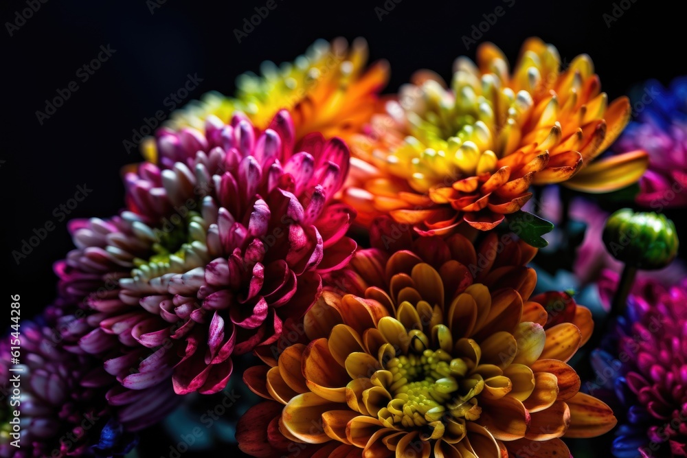 macros of vibrant and colorful flowers in bloom, created with generative ai macros of vibrant and colorful flowers in bloom, created with generative ai
