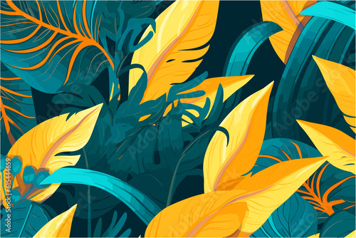 Exotic Foliage Wallpaper  AI-Assisted  Vector available