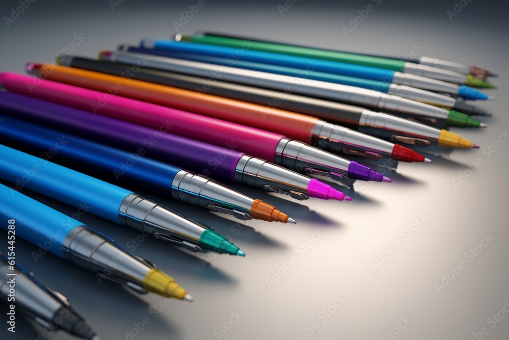 Vibrant Pen Palette: A Collection of Colorful Pens, colorful pens, pen collection, vibrant, colorful, writing instruments, stationery, office supplies, creative tools, artistic, pen set, 