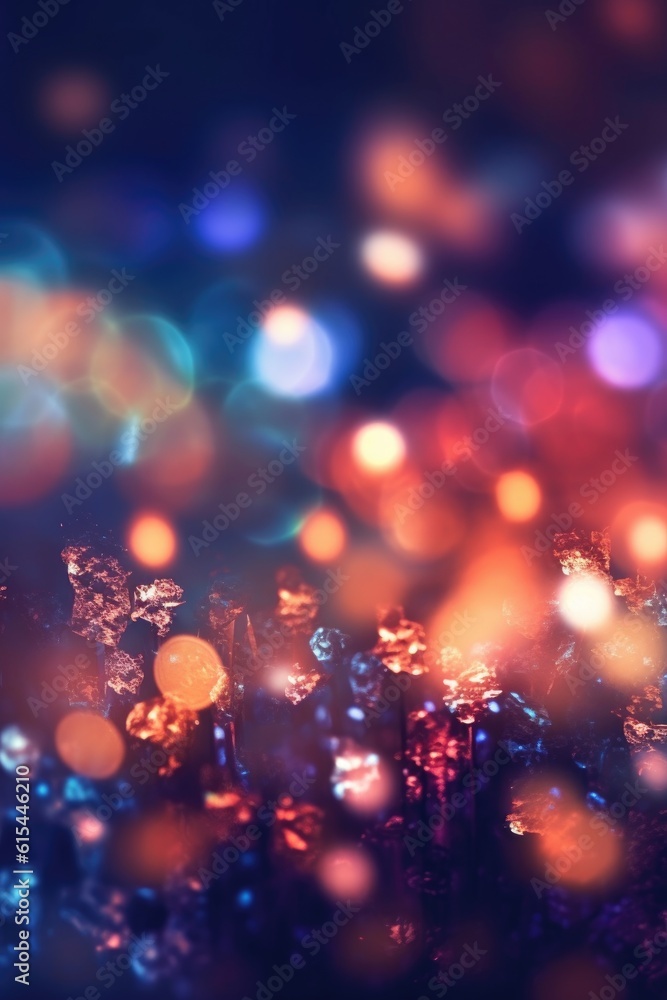 soft-focus bokeh effect of sparkling lights, created with generative ai