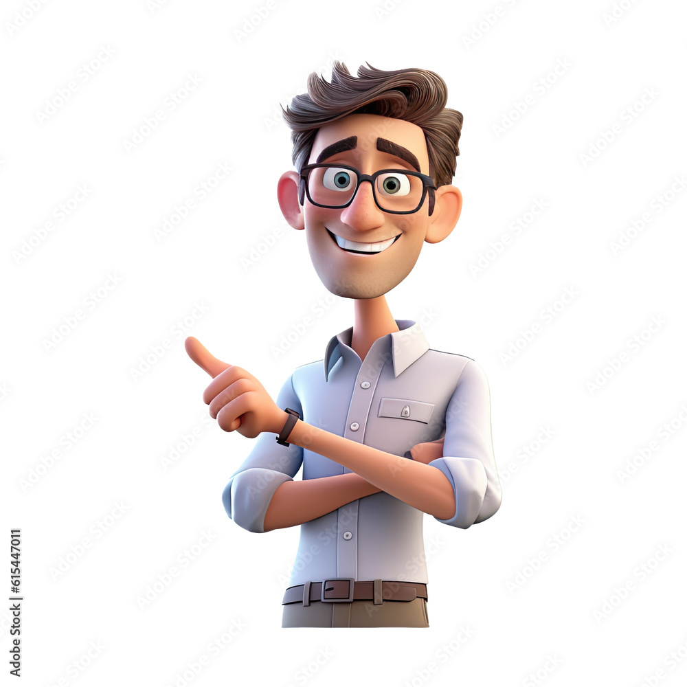 3D Cute Cartoon Male Teacher Character On Transparent Background 3d-cute-cartoon-male-teacher-character-on-transparent-background