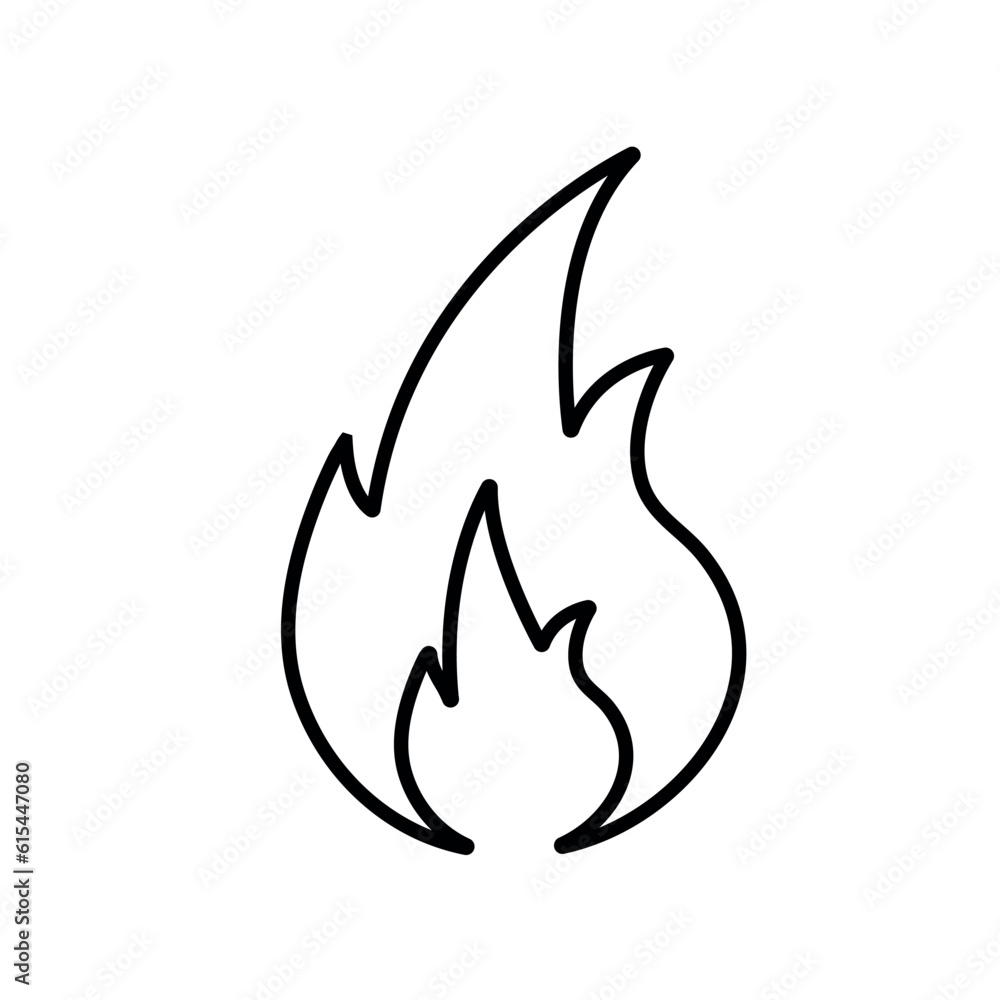 Flame line icon, fire logo vector Flame line icon, fire logo vector