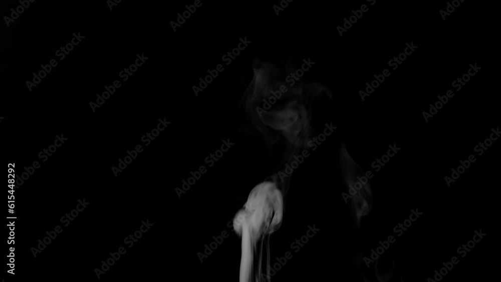 Slow Motion Water Mist Puff Stream Over Black Background, Slow Motion
