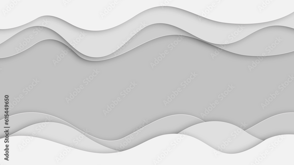 Wavy white and grey paper cut layer with shadow abstract background in 3d,origami paper art style, vector illustration. Wavy white and grey paper cut layer with shadow abstract background in 3d,origami paper art style, vector illustration.