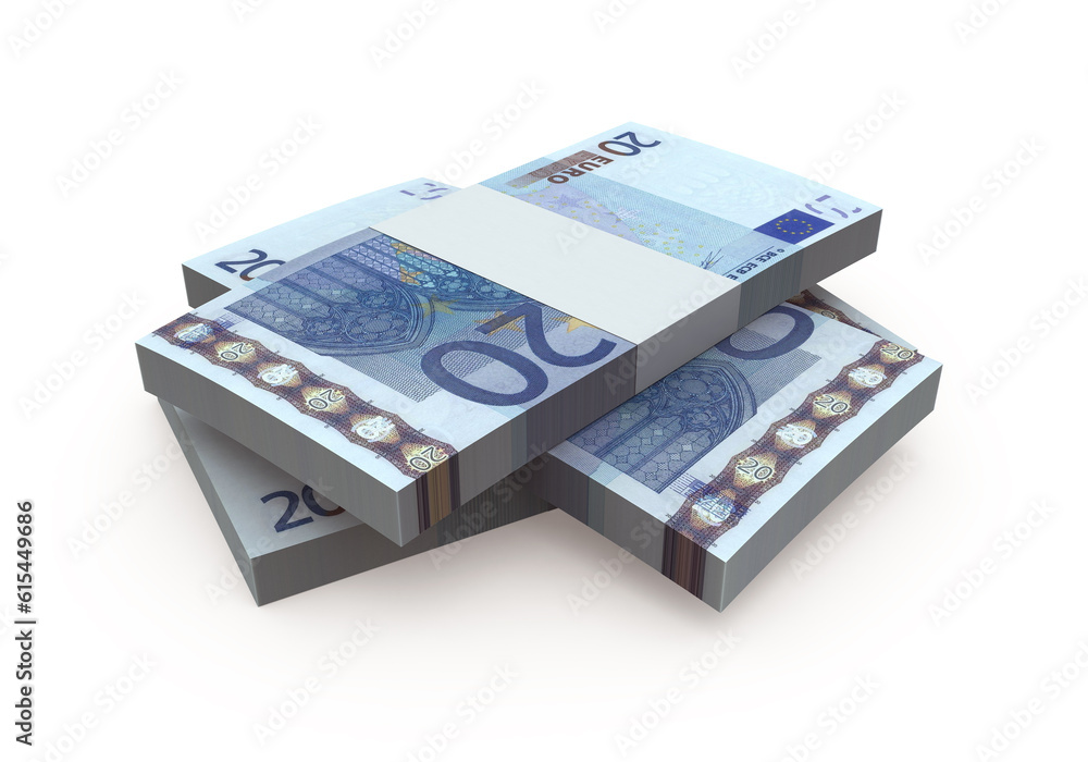 3d render Euro 20 banknote currency (clipping path) 3d render Euro 20 banknote currency (clipping path)