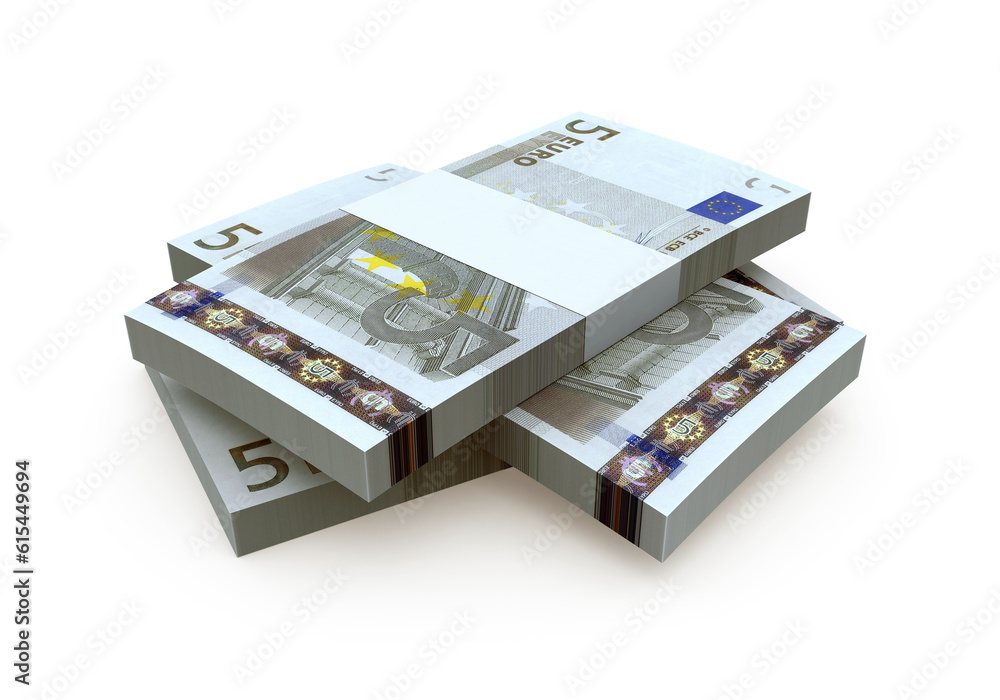 3d render Euro 5 banknote currency (clipping path) 3d render Euro 5 banknote currency (clipping path)
