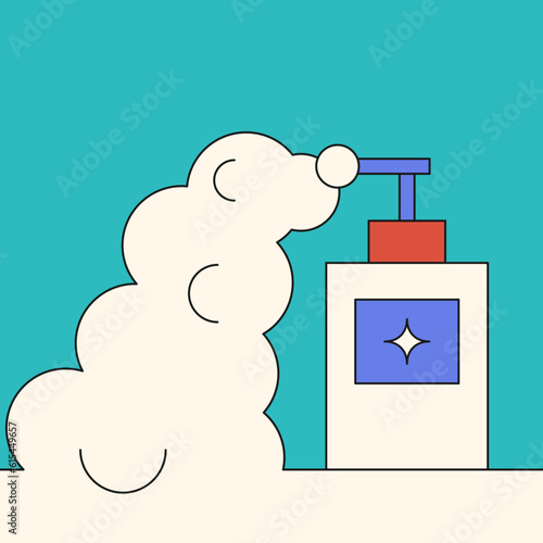Soap illustration. Vector. Hygiene illustration.