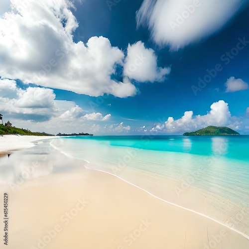 beach with blue sky background