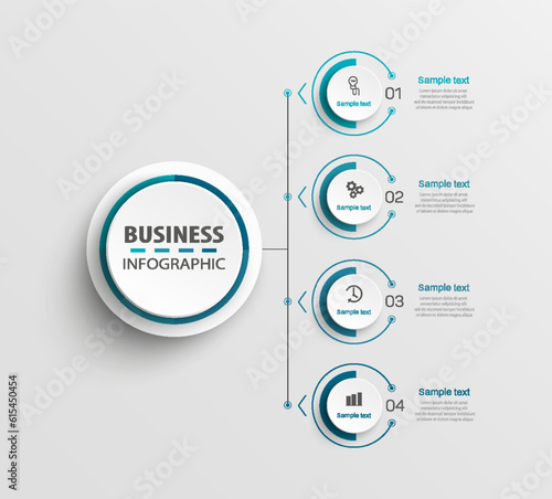 Infographics number options template with  4 steps . Can be  used for workflow layout, diagram, business  options, banner, web design