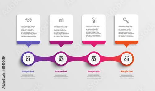 Infographics number options template with  4 steps . Can be  used for workflow layout, diagram, business  options, banner, web design
