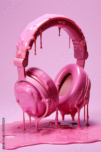 Wallpaper Mural Pink melting headphones Torontodigital.ca