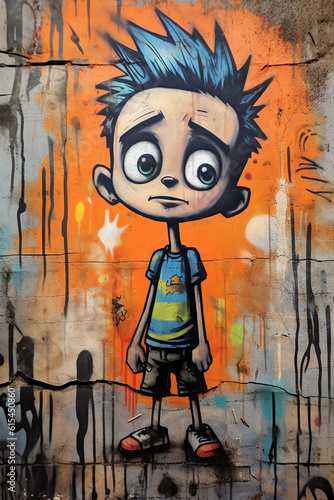 Comics drawing character, graffiti street art