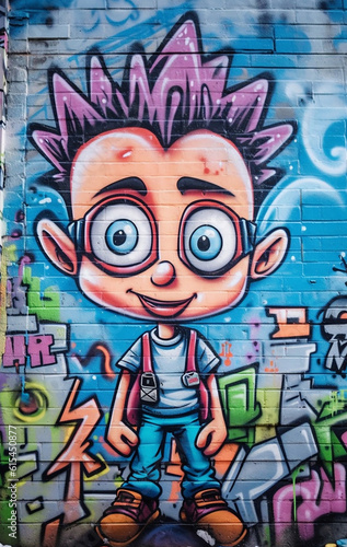 Comics drawing character, graffiti street art