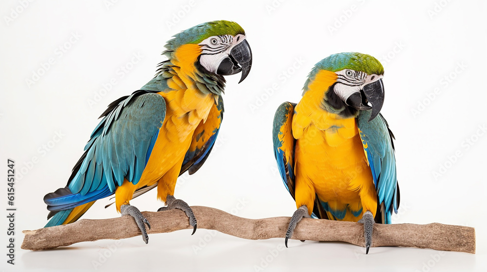 papagaio amarelo com azul em fundo branco papagaio amarelo com azul em fundo branco