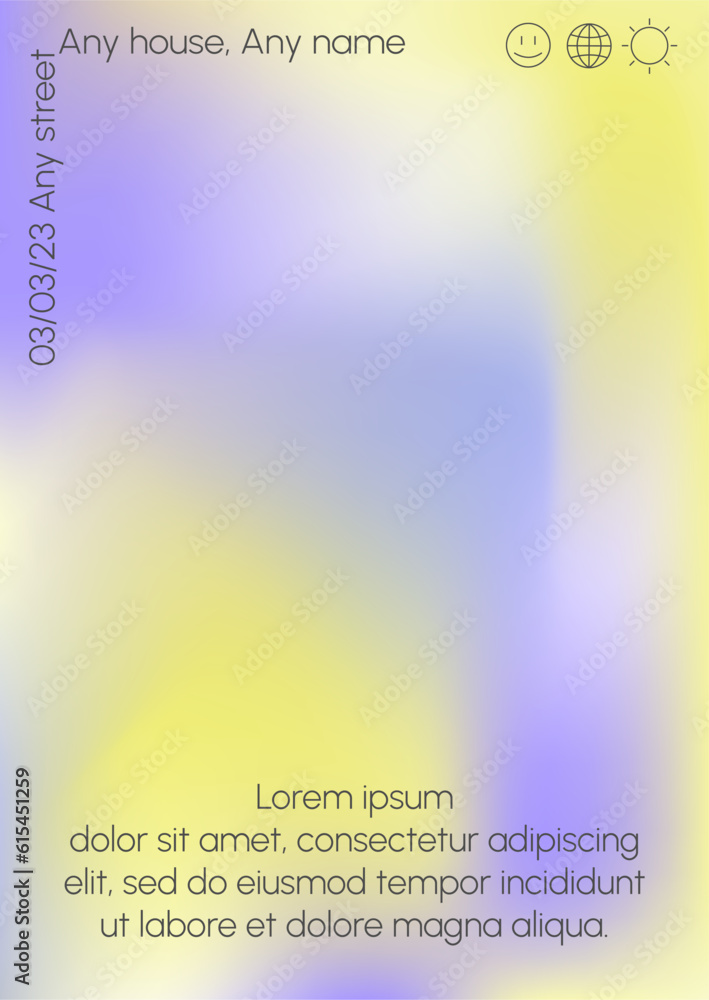 Fototapeta premium Gradient poster with gradient background and text that can be used for invitations and flyers