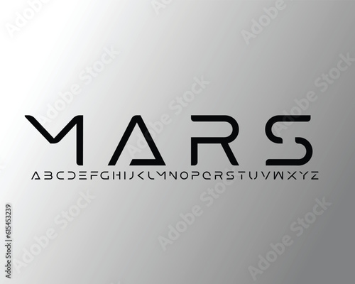 Mars font for logo and headline. Isolated vector typeset
