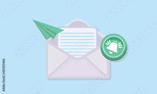 Document sent in an envelope with a report. Profit, finance, productivity strategy.