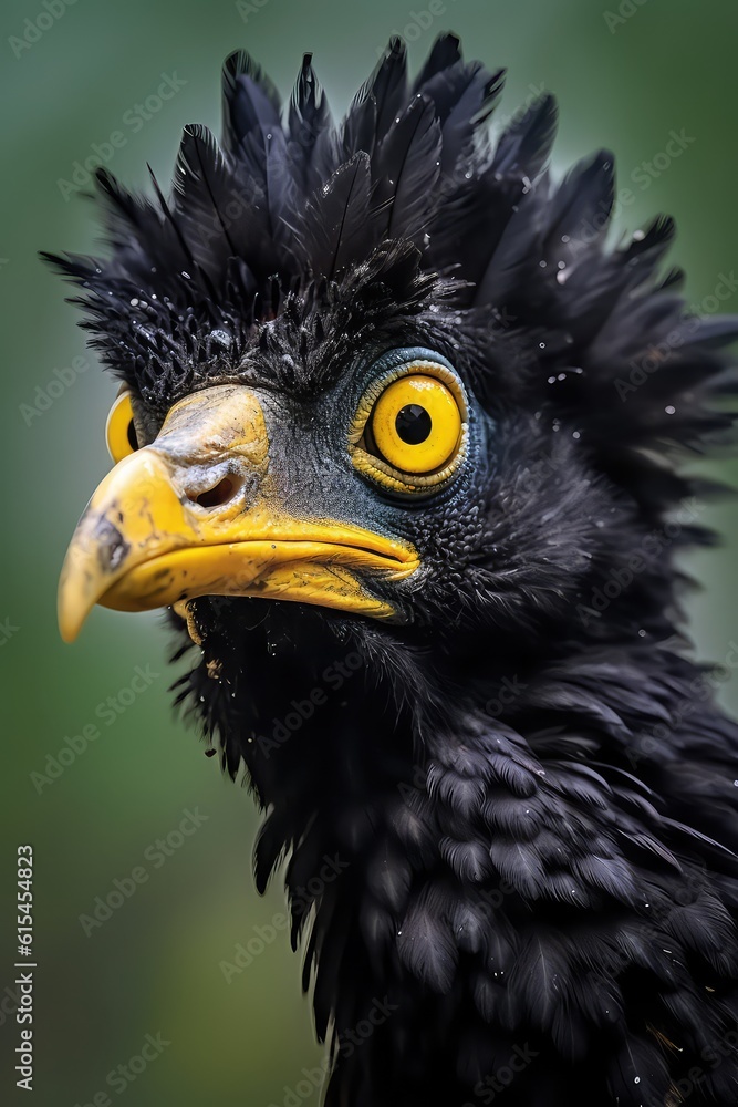 Fototapeta premium The great curassow (Crax rubra). Portrait close up. 
