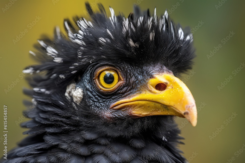 Fototapeta premium The great curassow (Crax rubra). Portrait close up. 