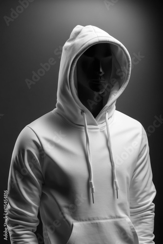 White hoodie isolated on dark background