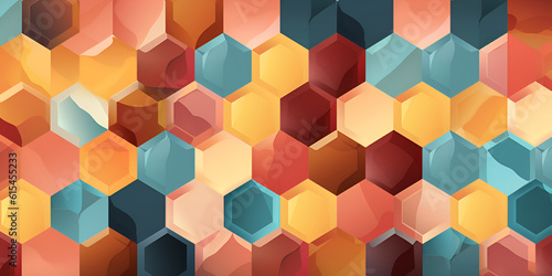 Colorful Hexagonal Shaped Background Vibrant Hexagon Background Design Rainbow Hexagonal Pattern Background AI Generated