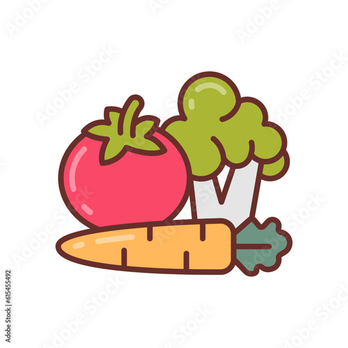 Vegetables icon in vector. Illustration photo