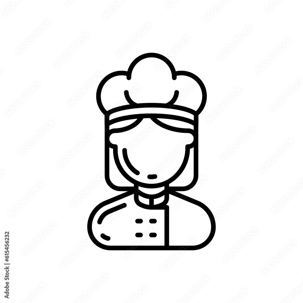 Female Chef icon in vector. Illustration