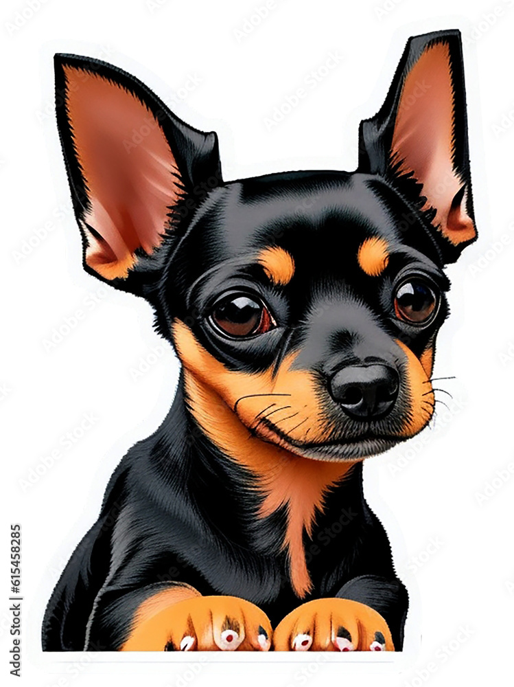 ENGLISH TOY TERRIER cartoon cute ENGLISH TOY TERRIER cartoon cute