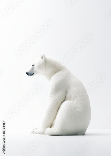 White Polar Bear: Minimalistic Elegance of Arctic Majesty. Generative AI