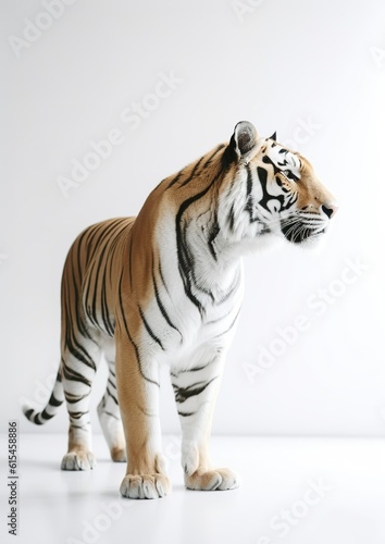 Majestic Minimalistic Tiger Portrait  The Elegance of the Wild. Generative AI