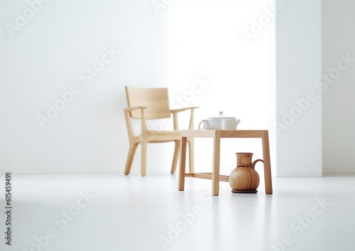 Sleek Simplicity  Minimalistic Chair Design. Generative AI