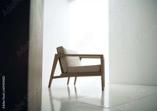 Sleek Simplicity  Minimalistic Chair Design. Generative AI