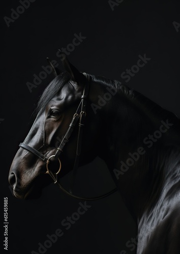 Elegant Grace: Minimalistic Portrait of a Majestic Horse. Generative AI. © DigitalGenetics
