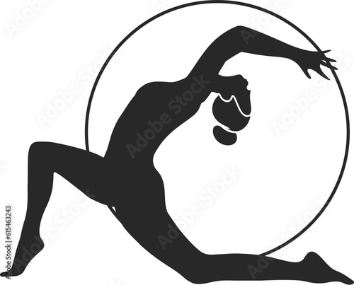 gymnast girl Rhythmic gymnastics girl with a hoop 