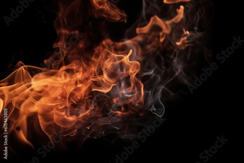 Inferno Illumination: Fiery Flames Dancing on a Dark Black Background, flames, fire, black background, heat, hot, burning, blaze, inferno, combustion,