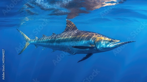 Atlantic Blue Marlin Near the Surface of the Ocean © Mike Walsh