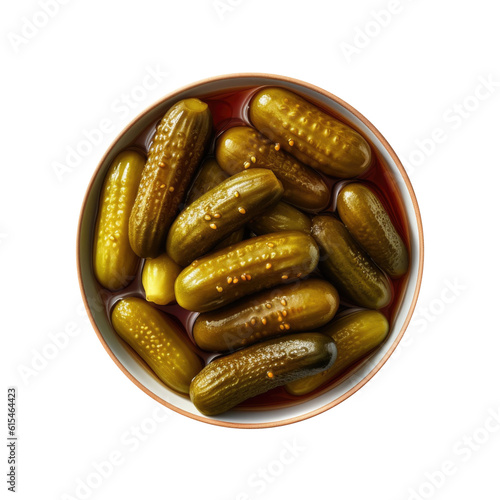 Bowl of Pickles Isolated on...