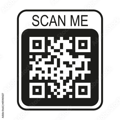 QR Code. Scannable pattern, digital information encoding, quick data access, mobile-friendly connectivity, information storage shortcut. Vector line icon for Business and Advertising