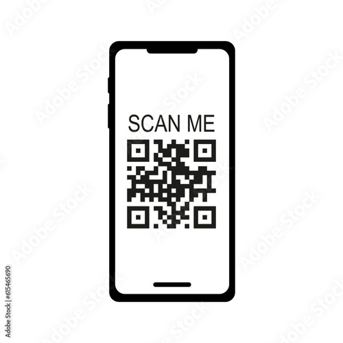 QR Code. Barcode-like pattern, scannable matrix, encoded data, information storage, data retrieval tool, digital shortcut. Vector line icon for Business and Advertising