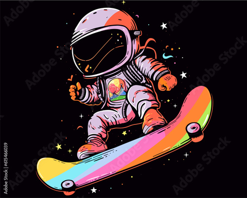 A charming vector of Mars riding a skateboard