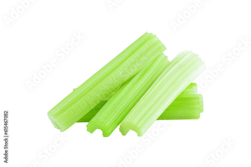 Sticks of fresh celery isolated on transparent png
