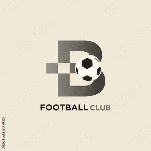 Abstract letter logo with initial b modern football club premium vector