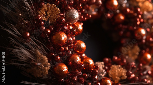 christmas wreath close-up 