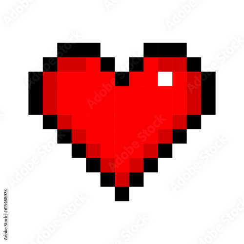 Pixelated Heart Icon. Digital love, affection, romance, emotions, technology, pixel art, retro, nostalgia, digital expression, symbol, 8-bit. Vector line icon for Business and Advertising