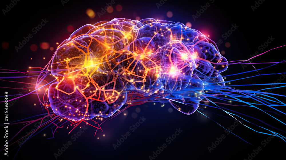 Neuronal network, Brain, Artificial Intelligence - Generative AI
